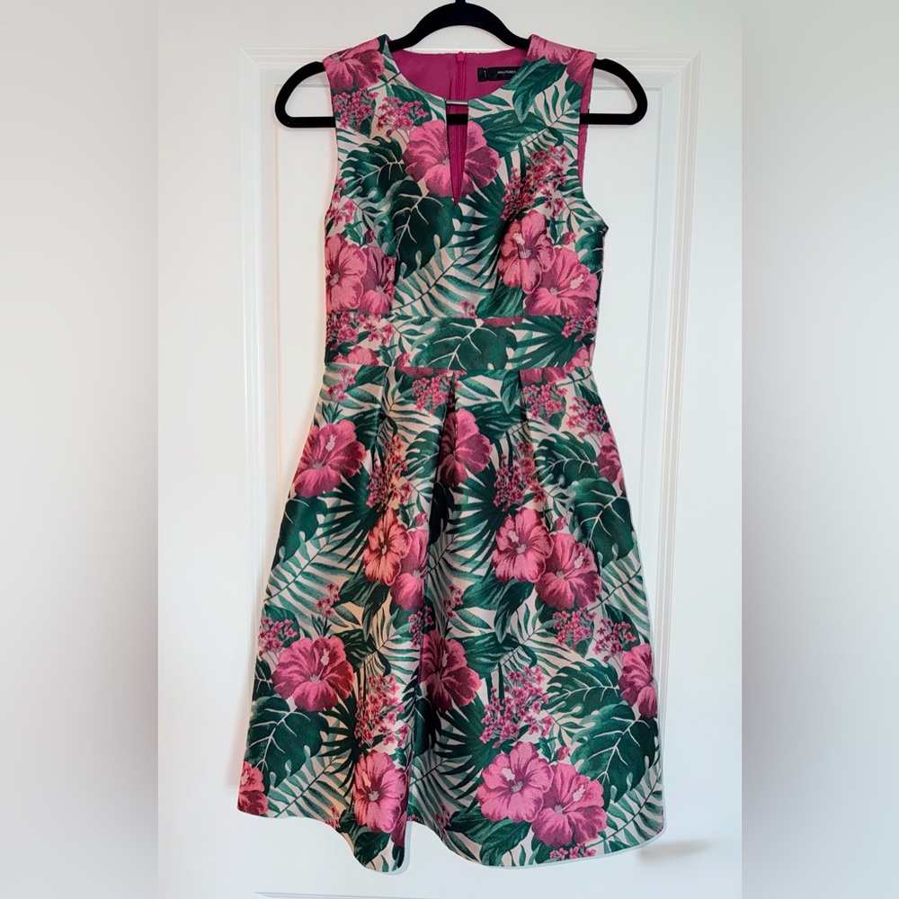 HALLHUBER Women’s Multicolor Floral Print Jacquard Dress size 6